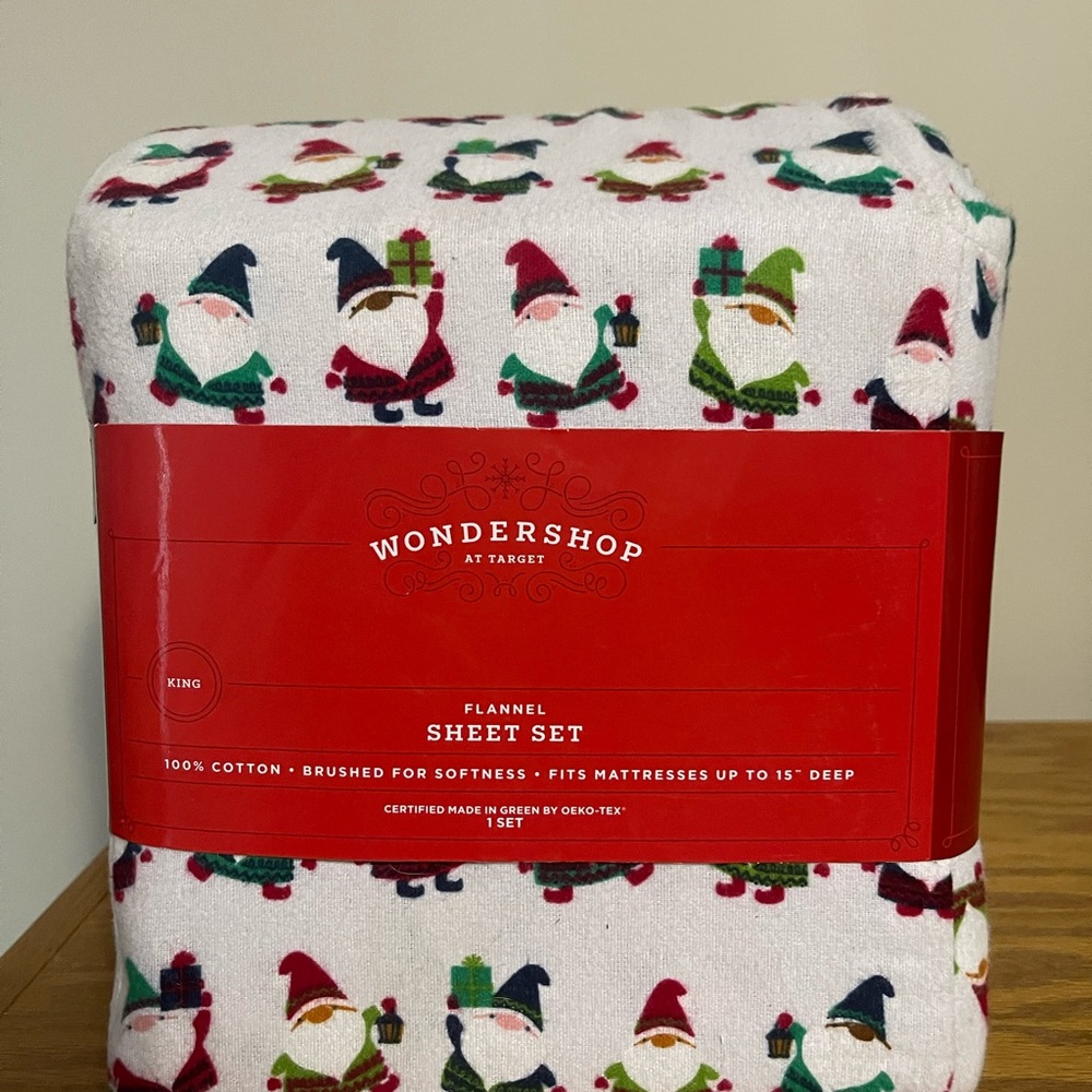 Wondershop Flannel Sheet Set - Gnome Pattern